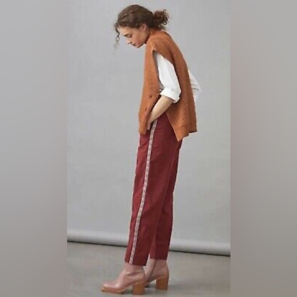 Anthropologie Deep Red Trousers
